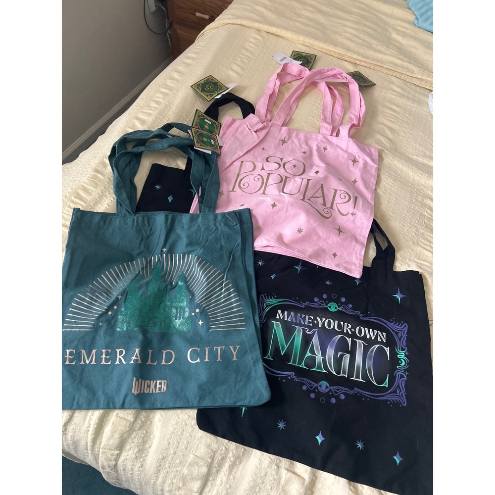Wicked Target Tote Bag Set‎ of 6 Canvas Reusable Shopping Bags